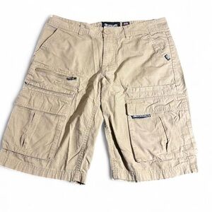 ecko unltd Tan cargo shorts with multiple pockets